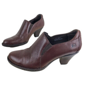 Born Booties Size 7.5 Brown Leather Cone Heel Coastal Cowgirl Comfort Shooties